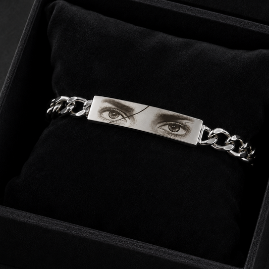 Pulsera Personalizable de Acero Inoxidable con Grabado de Foto o Texto | Regalo Único