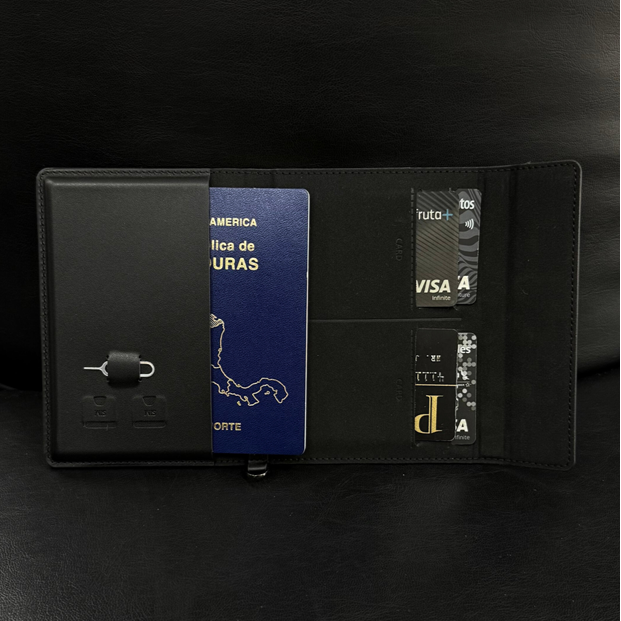 Porta Pasaporte Premium Monroe – Protección RFID, Compartimentos para Tarjetas, SIM y Efectivo, billetera