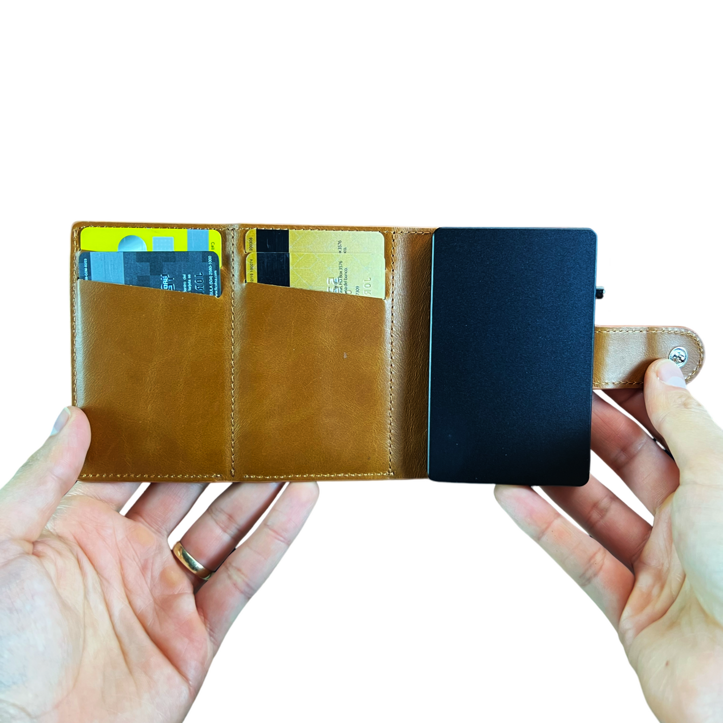Monroe Magsafe Card Holder Edición 3 - dispensador de tarjetas, organizador de tarjetas, tarjetero con expulsor de tarjetas protección contra clonaciones, billetera versatil