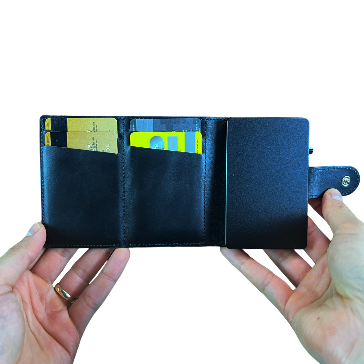 Monroe Magsafe Card Holder Edición 3 - dispensador de tarjetas, organizador de tarjetas, tarjetero con expulsor de tarjetas protección contra clonaciones, billetera versatil
