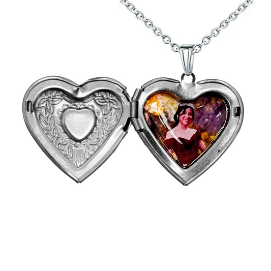 Relicario personalizable con corazón violeta con foto a color Collar personalizable