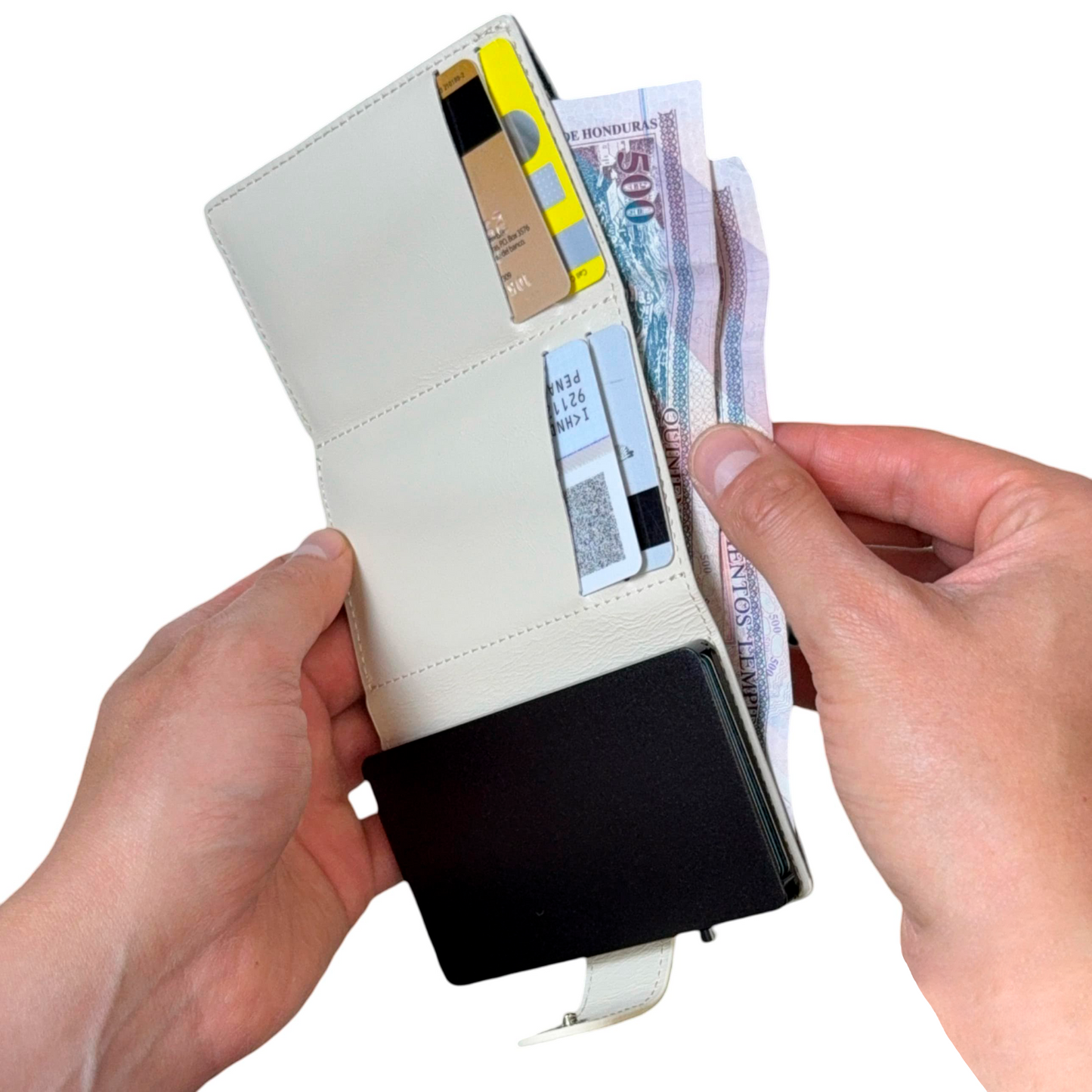 Monroe Magsafe Card Holder Edición 3 - dispensador de tarjetas, organizador de tarjetas, tarjetero con expulsor de tarjetas protección contra clonaciones, billetera versatil