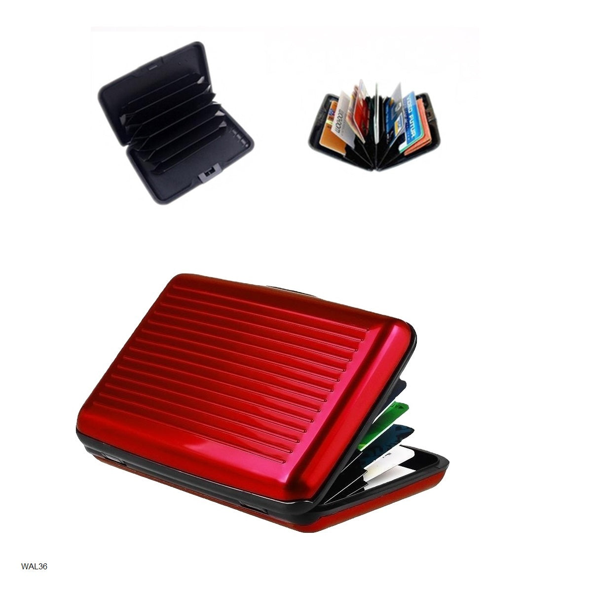 Tarjetero de aluminio RFID, dispensador de tarjetas, organizador de tarjetas