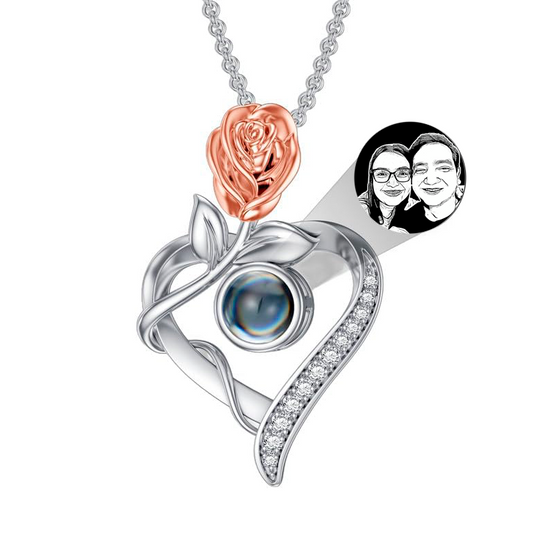Caja de regalo con Rosa preservada para durar 5 años, con collar de plata 925 de poryeccion, regalo para impresionar a mi novia, rosa eterna, collar personalizable