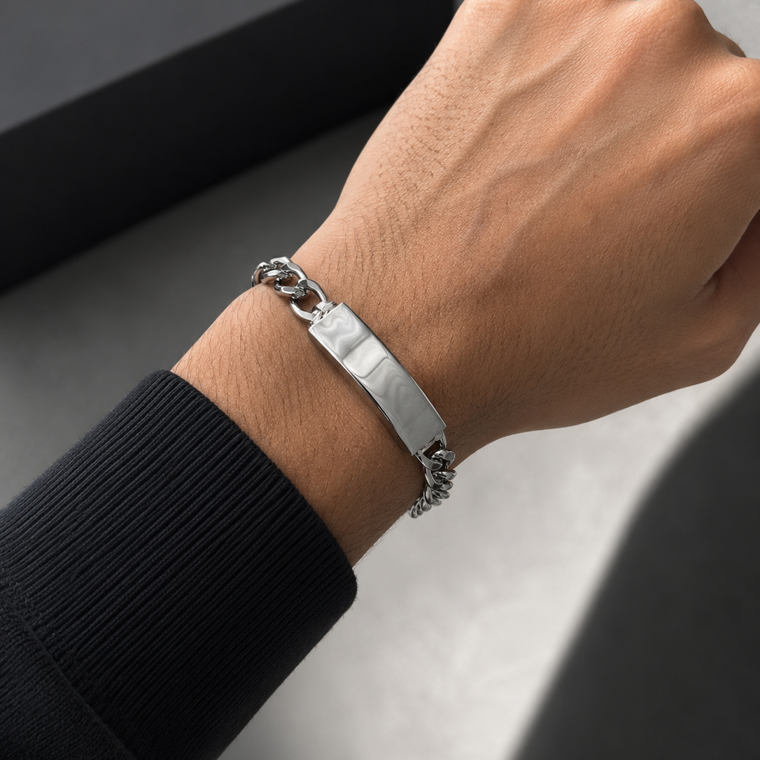 Pulsera Personalizable de Acero Inoxidable con Grabado de Foto o Texto | Regalo Único