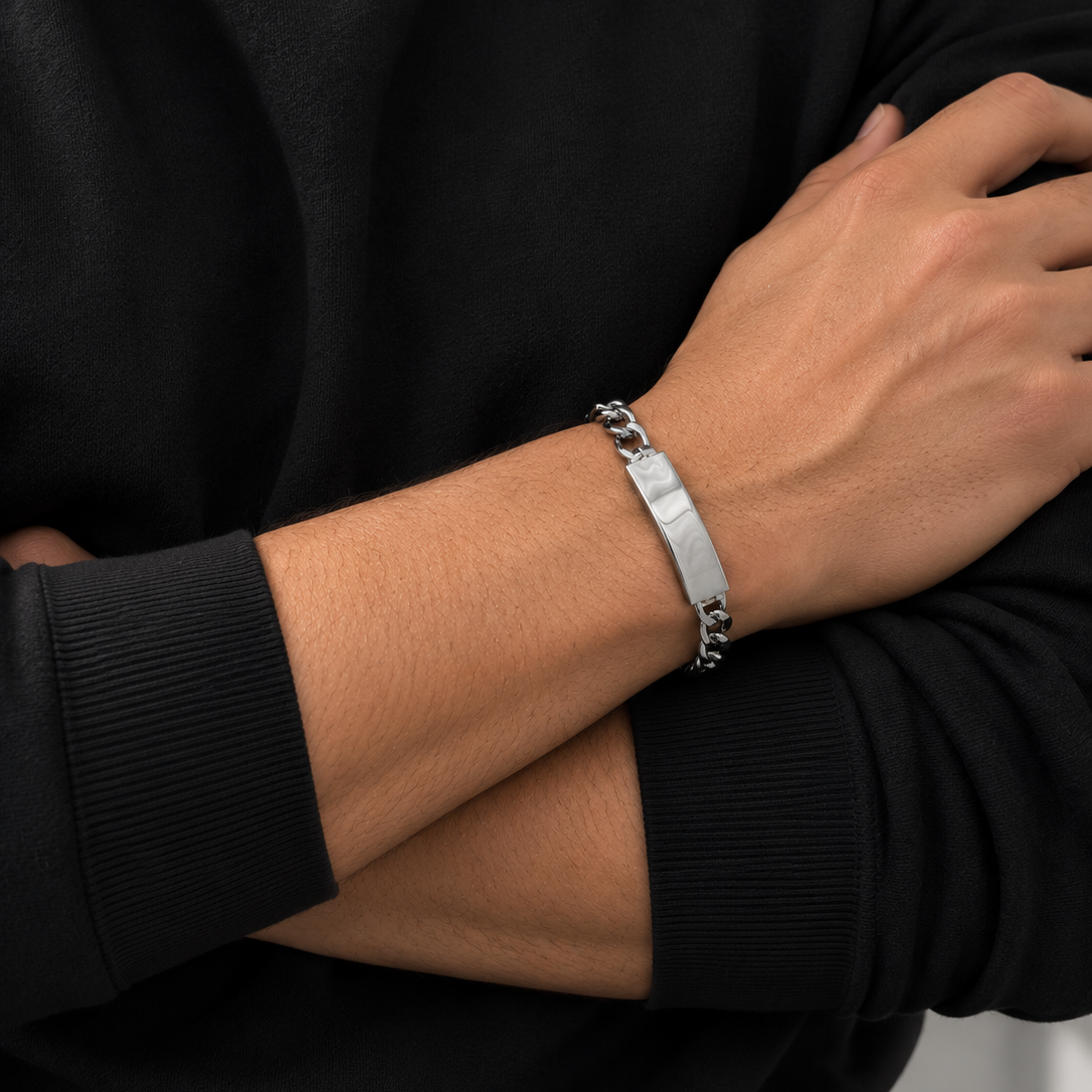 Pulsera Personalizable de Acero Inoxidable con Grabado de Foto o Texto | Regalo Único