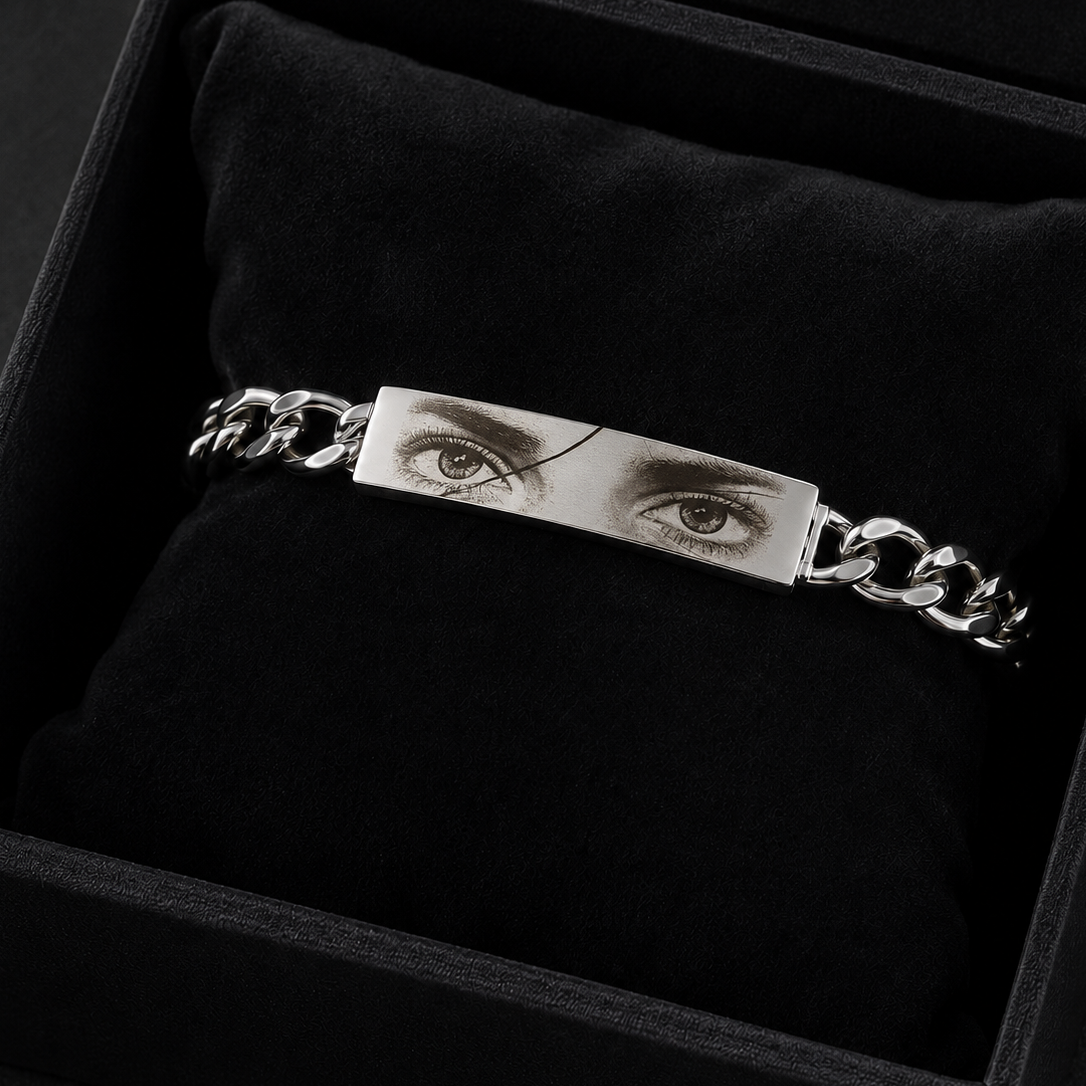 Pulsera Personalizable de Acero Inoxidable con Grabado de Foto o Texto | Regalo Único