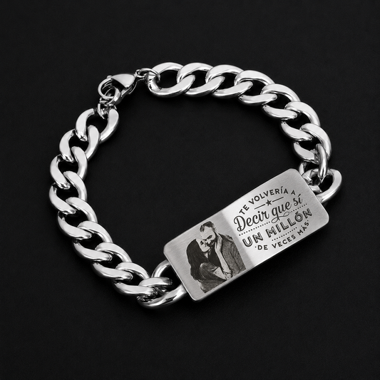 Pulsera Personalizable de Acero Inoxidable con Grabado de Foto o Texto | Regalo Único