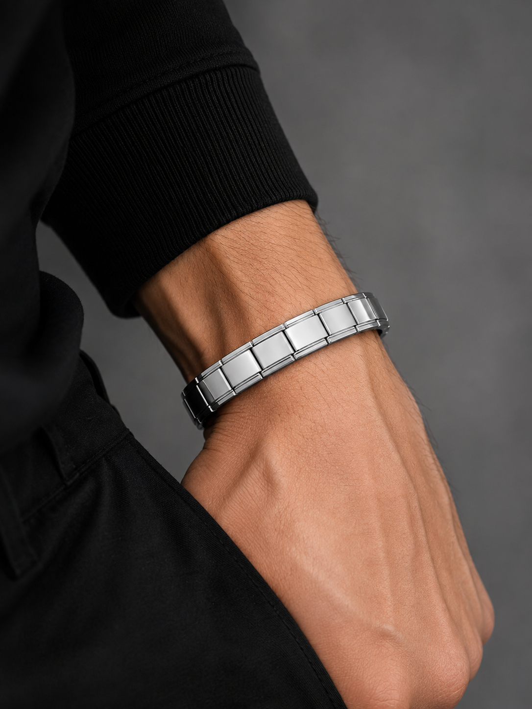 Pulsera Personalizable de Acero Inoxidable con Eslabones Modulares | 19.5 cm