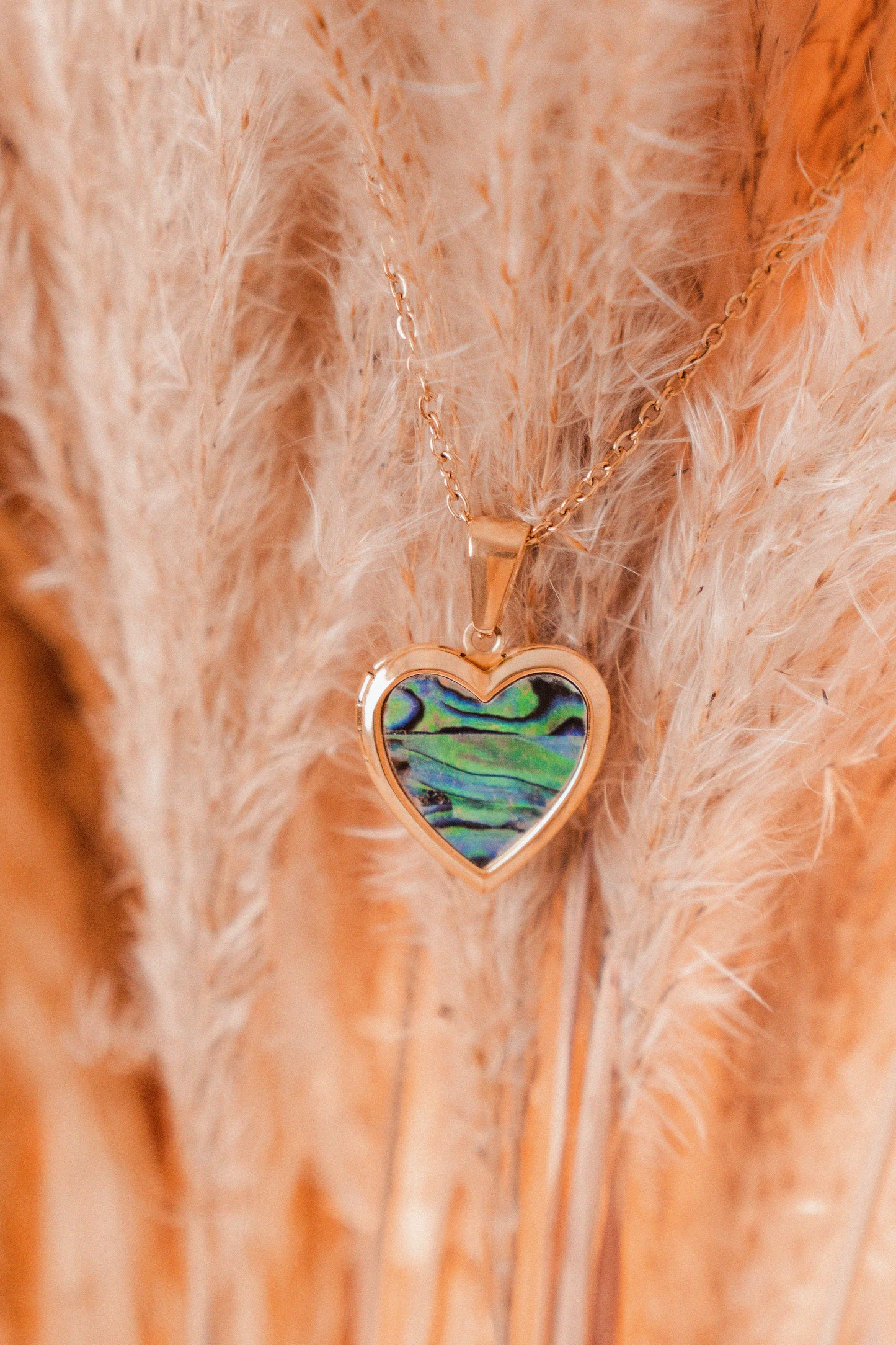 Relicario dorado con tornasol verde violeta, Collar Personalizable, Guardapelo o relicario personalizable con foto o mensaje