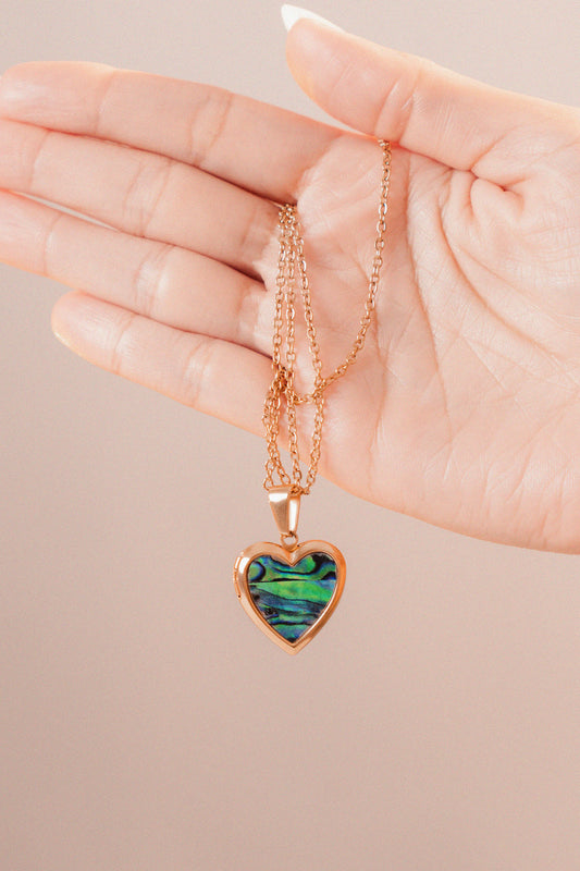 Relicario dorado con tornasol verde violeta, Collar Personalizable, Guardapelo o relicario personalizable con foto o mensaje