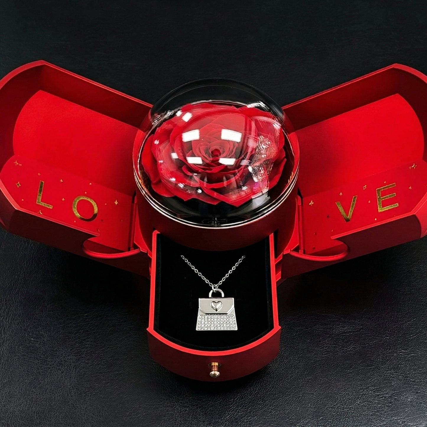 Collar Personalizado de Acero Inoxidable con Rosa Eterna 🌹✨