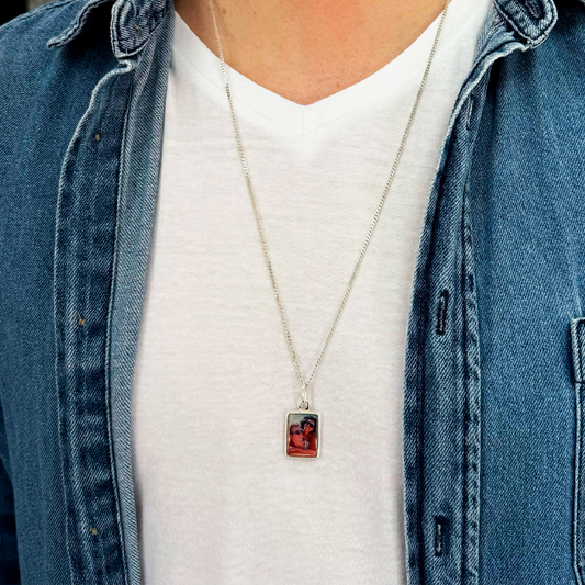 Collar Personalizado “Amuleto Espanta Mujeres”, collar personalizable de Plata 925, collar de plata 925 para caballero