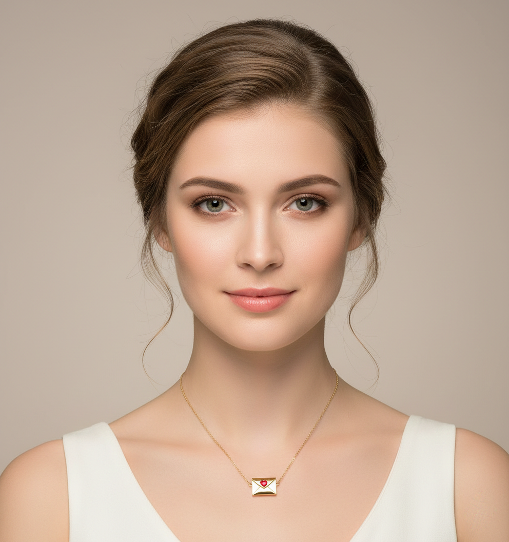 Caja de regalo con Rosa preservada para durar 5 años, con collar estilo carta de acero inoxidable. El mejor regalo de San Valentín 2026