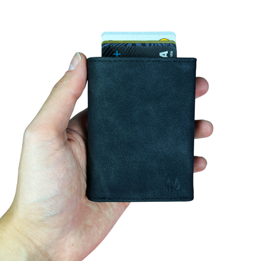 Tarjetero y billetera con RFID, dispensador de tarjetas, organizador de tarjetas, billetera y tarjetero, guarda efectivo y tarjetas