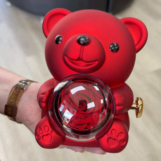 Caja de regalo con Rosa preservada para durar 5 años, con collar de acero inoxidable. El mejor regalo de San Valentín 2025