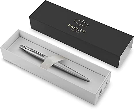 Boligrafo Parker Jotter de acero inoxidable flecha dorada, punta media, tinta Azul