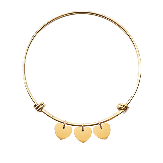 Pulseras con corazones personalizable, Pulseras de acero inoxidable personalizable con nombre